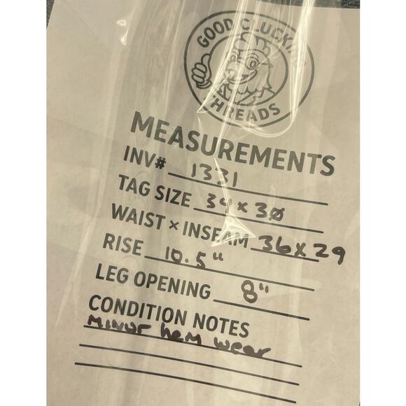 Polo Ralph Lauren Straight Selvedge Jeans Whiskering Dark Wash 36x29 R44SD51 - Picture 12 of 13